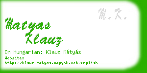 matyas klauz business card